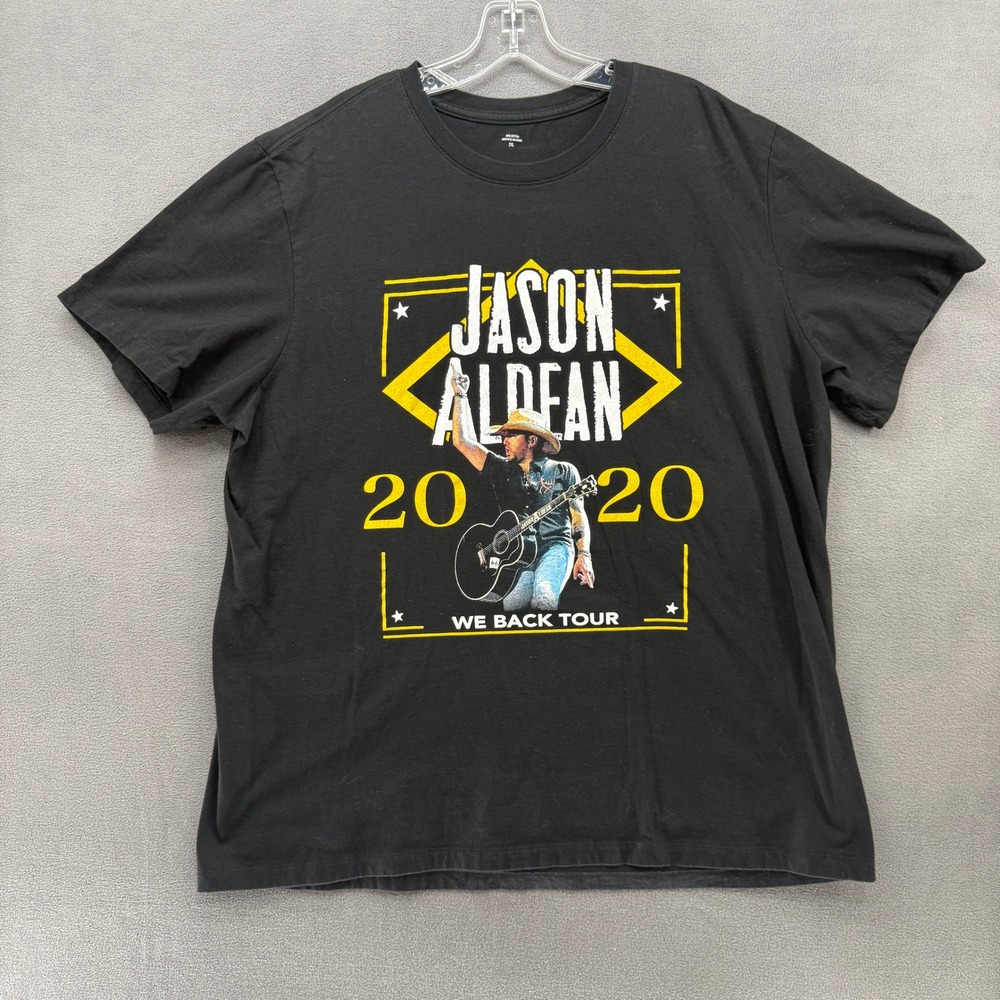 Jason Aldean T Shirt 2020 We Back Tour Mens 2XL Black Morgan Wallen Riley Green